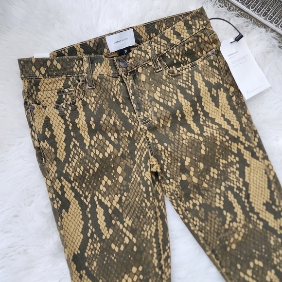 CURRENT/ELLIOTT The Stiletto Python-Print Crop Jeans Size 27. New.Hug al… - Picture 4 of 11